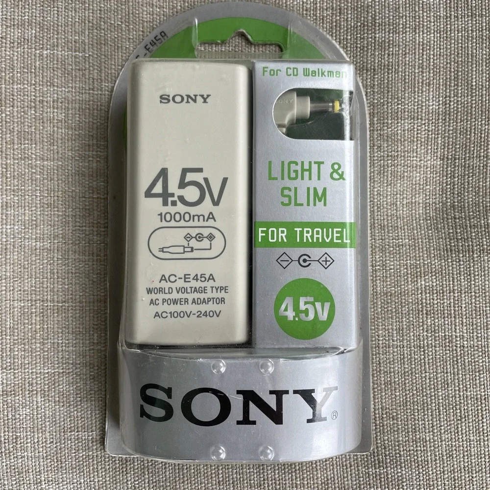 Sony AC-E45A Worldwide AC Power Adapter CD Walkman 4.5V Travel Slim Unopened